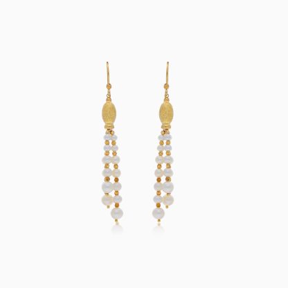 18K Yellow Gold Earring with Pearl - Image 3