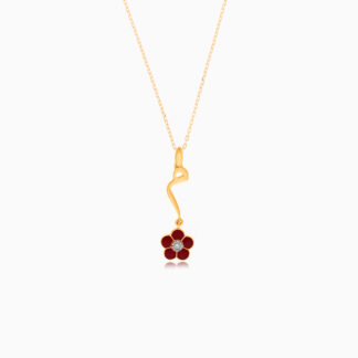 18K YELLOW GOLD KIDS NECKLACE WITH NATURAL DIAMOND